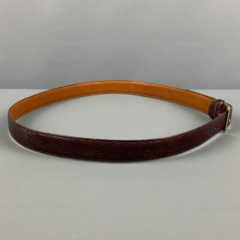 TRAFALGAR Size 42 Burgundy Lizard Belt