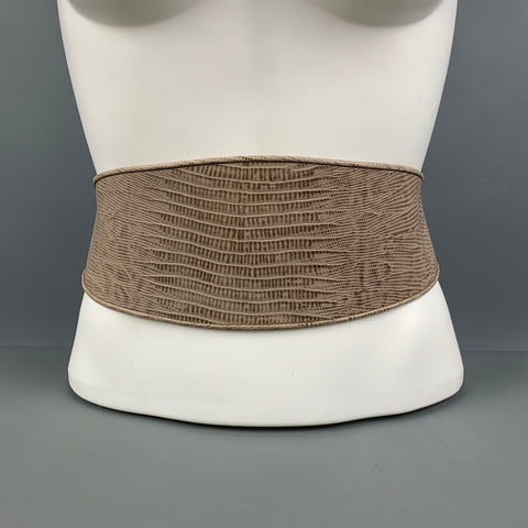 DONNA KARAN Size S Beige Tan Embossed Leather Belt