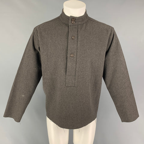 NEEDLES Chaqueta con media tapeta de nailon y lana gris talla M