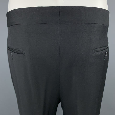 ERMENEGILDO ZEGNA 38 Short Black Wool Peak Lapel Tuxedo