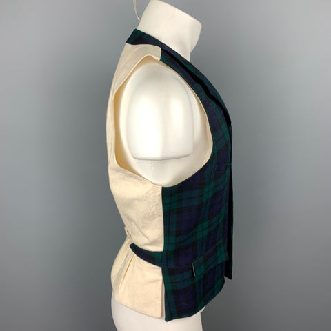 PAUL SMITH Size M Blackwatch Plaid Wool Notch Lapel Vest