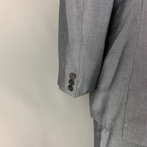 PAUL SMITH Size 46 Navy & White Mohair Blend Single Breasted Suit