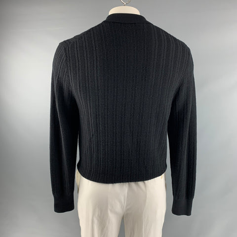 MR. TURK Size L Black Merino Wool Pullover