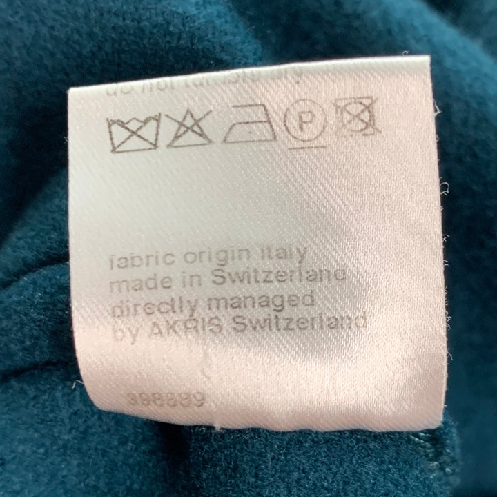 AKRIS Size 4 Blue Teal Cashmere Eye and Hook Jacket Blazer