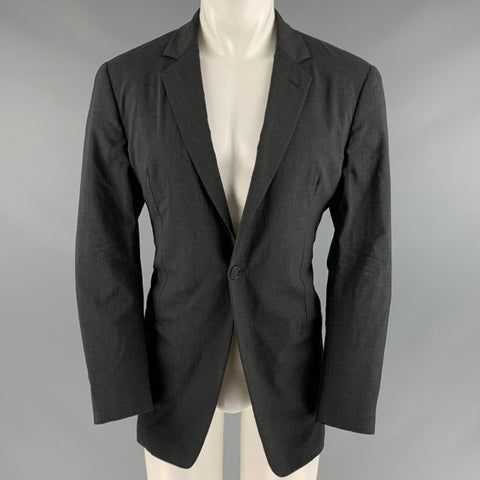 GIORGIO ARMANI Size 40 Grey Wool Spandex Single Button Sport Coat