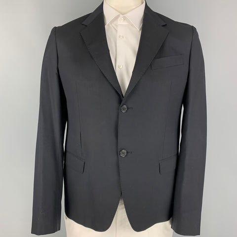 MARNI Size 44 Black Virgin Wool Notch Lapel Sport Coat