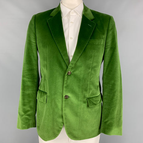MARC JACOBS Taille 42 Manteau de sport en coton à revers cranté en velours vert