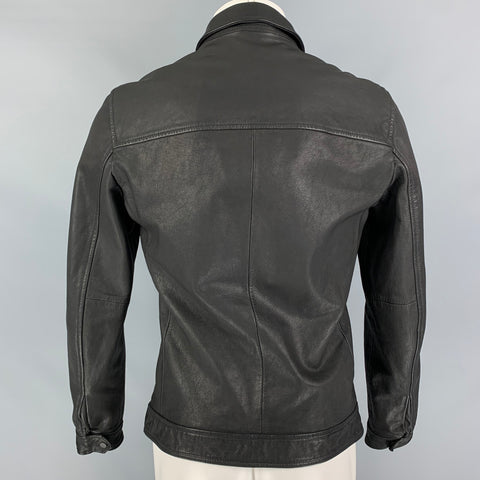 ALLSAINTS Size M Black Leather Zip Up Jacket