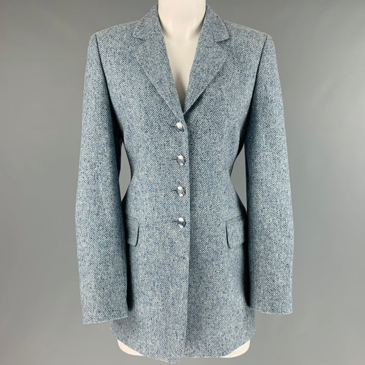 ESCADA Size 6 Blue Cashmere Single Breasted Jacket