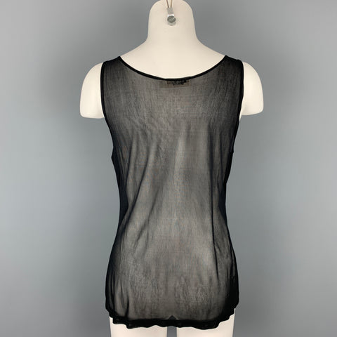 CALVIN KLEIN COLLECTION Size M Black Mesh Viscose Tank Top
