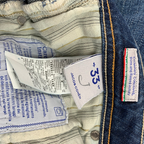 JACOB COHEN Size 33 Blue Cotton Narrow leg Jeans