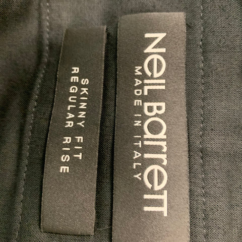 NEIL BARRETT Size 38 Black Cotton Blend Cuffed Dress Pants