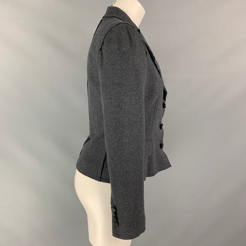 DOLCE & GABBANA Size 6 Grey Virgin Wool Jacket Blazer