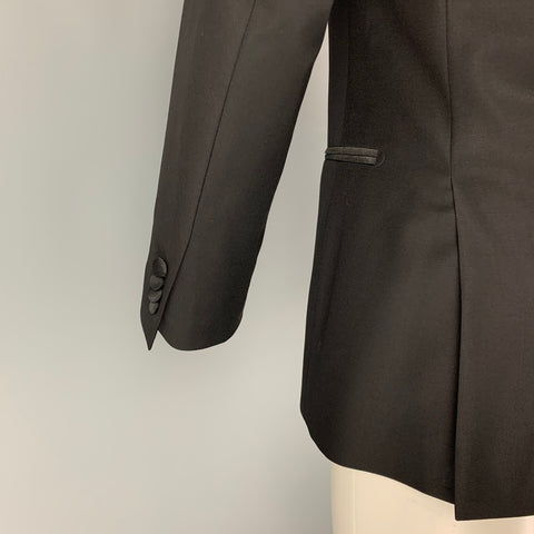 SUIT SUPPLY Size 38 Black Wool Tuxedo Sport Coat