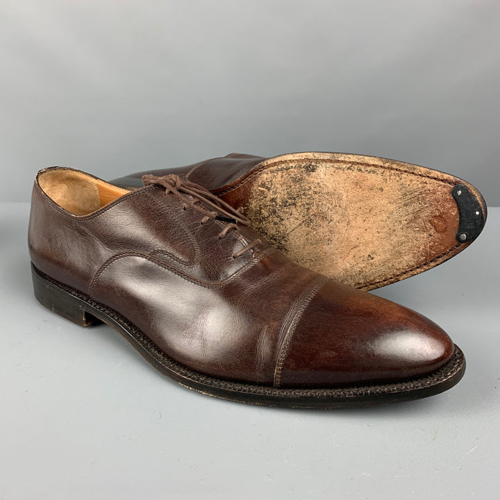BARRETT Zapatos con cordones y punta en copa de cuero marrón Talla 10