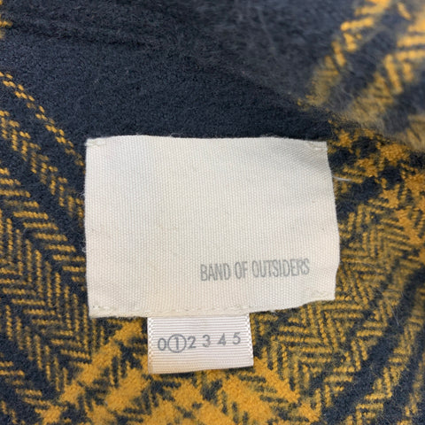 BAND OF OUTSIDERS Size S Navy & Yellow Plaid Cotton Long Sleeve Shirt