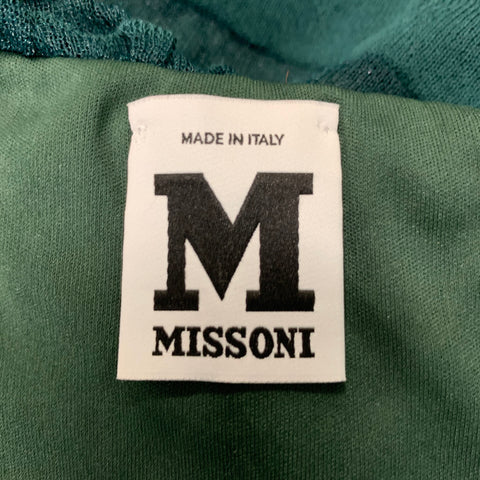 M MISSONI Size 6 Green Cotton Blend Textured Ruffle Dress