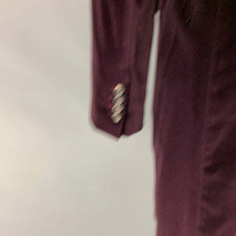 PIAZZA SEMPIONE Size 8 Purple Cotton Blend Velvet Coat
