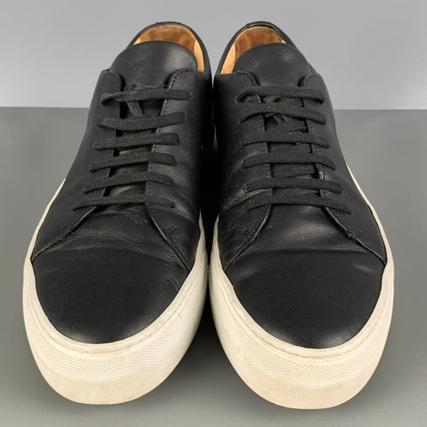PROYECTOS COMUNES Talla 11 Tenis bajos de cuero cosidos en negro