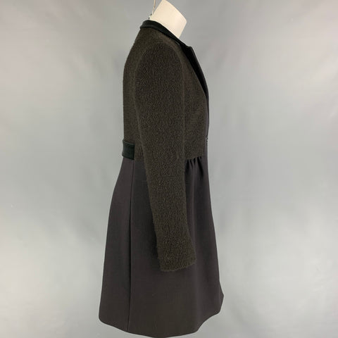 Abrigo con botones en mezcla de lana color carbón oliva talla 8 de ETRO