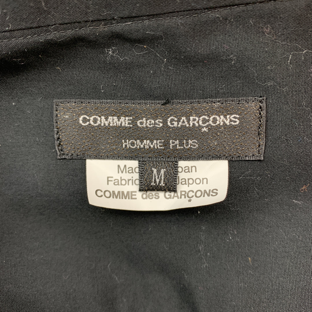 COMME des GARCONS HOMME PLUS Size M Black Charcoal Stripe Panel Dress Shirt