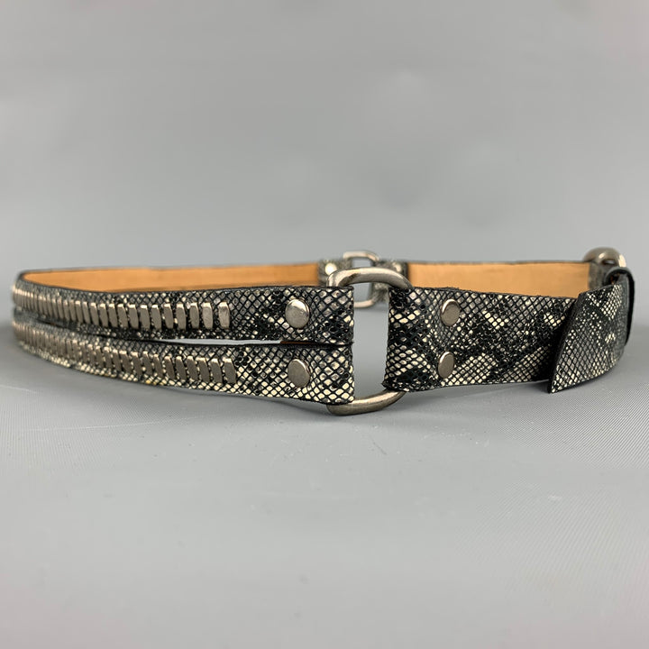 CALLEEN CORDERO Waist Size S Grey Faux Snakeskin Leather Belt
