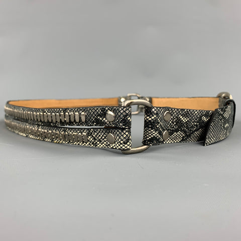 CALLEEN CORDERO Taille Taille S Ceinture en cuir imitation peau de serpent gris