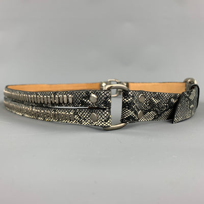 CALLEEN CORDERO Waist Size S Grey Faux Snakeskin Leather Belt