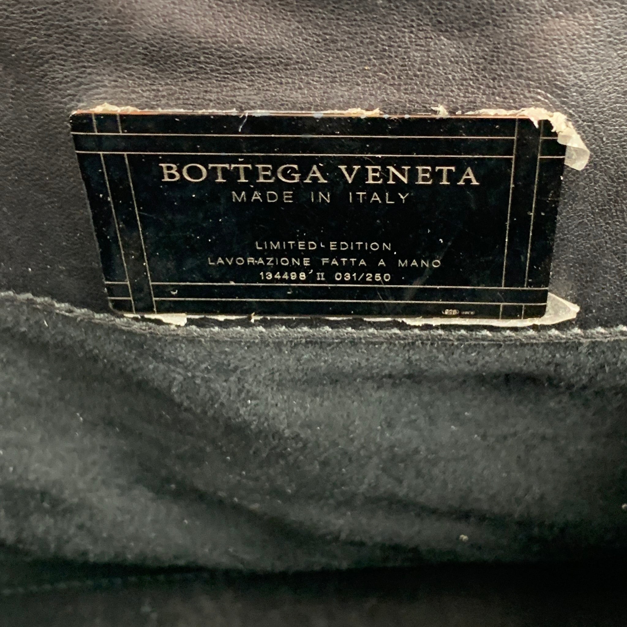 BOTTEGA VENETA Limited Edition Black Woven Leather Satchel Handbag