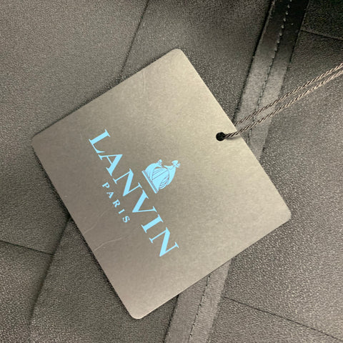 LANVIN Taille 44 Manteau de sport à revers en laine noire