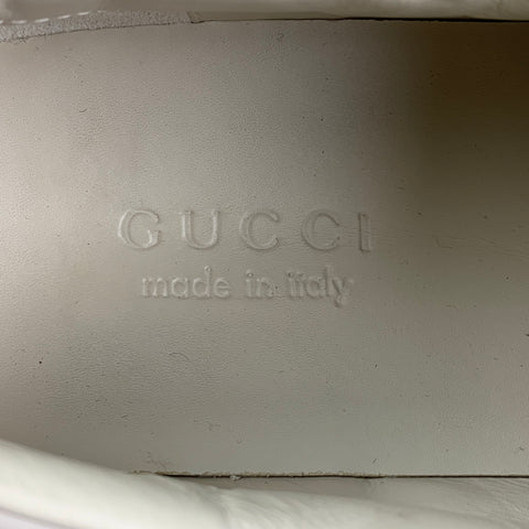 GUCCI Size 8.5 Blue & Beige Color Block Leather Boat Shoe Sneakers