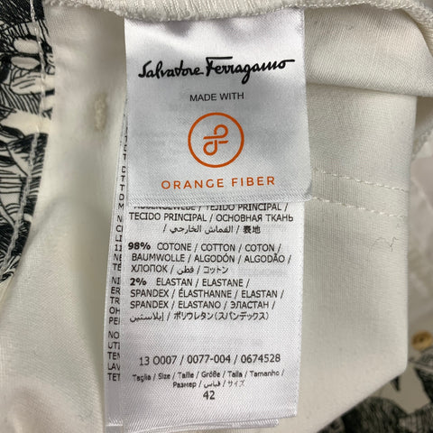 SALVATORE FERRAGAMO Talla 6 Vaqueros blancos de algodón con bragueta y cremallera