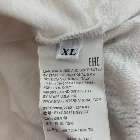 DSQUARED2 Size XL White D2 Graphic Cotton  T-shirt