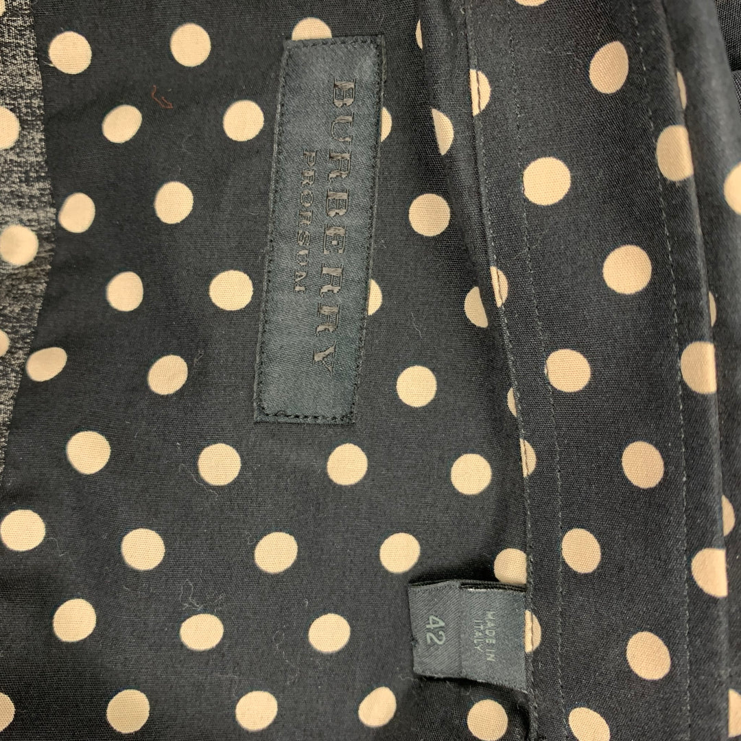 BURBERRY PRORSUM Size L Black & Cream Polka Dot Cotton Button Up Long Sleeve Shirt