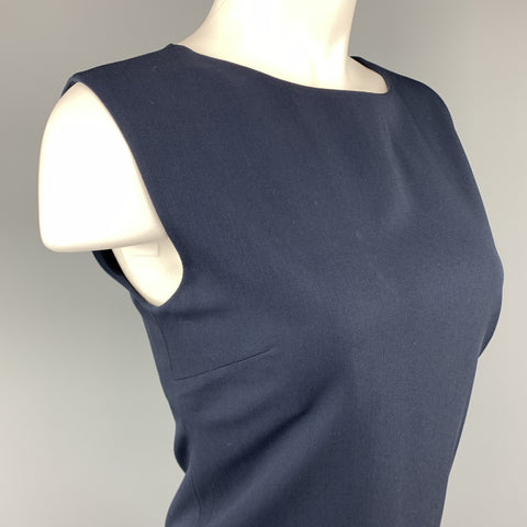 YVES SAINT LAURENT Vintage Size 6 Navy Virgin Wool Shift Dress