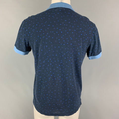 PS by PAUL SMITH Size M Navy Light Blue Dots Cotton Short Sleeve Polo