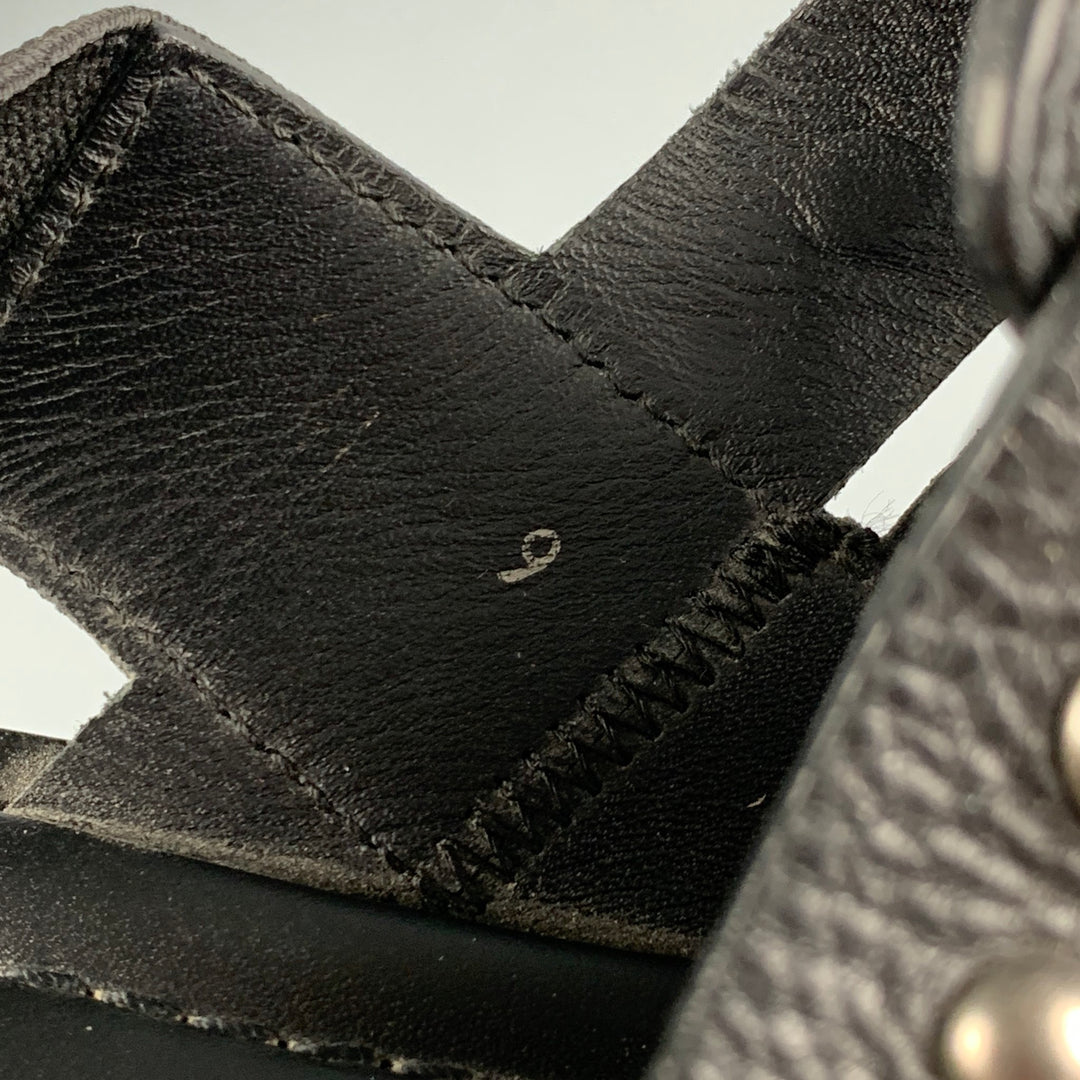 DOLCE & GABBANA Size 10 Black Studded Leather Sandals