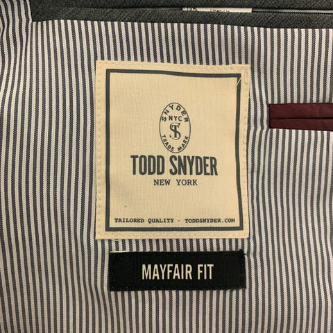 TODD SNYDER Size 40 Charcoal Black Linen Peak Lapel Tuxedo Suit