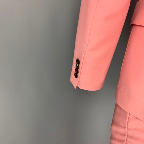 ALEXANDER MCQUEEN Size 38 Pink Wool Mohair Notch Lapel Suit