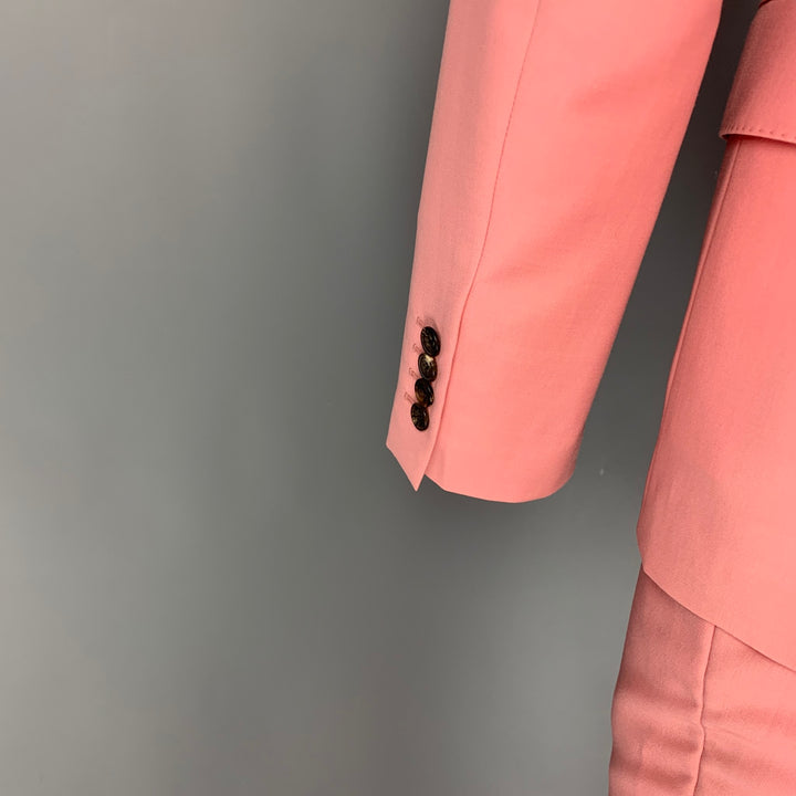 ALEXANDER MCQUEEN Size 38 Pink Wool Mohair Notch Lapel Suit