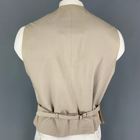 FACONNABLE Size XL Brown Blue Cotton Vest