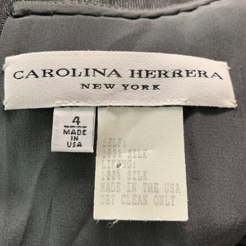 CAROLINA HERRERA Size 4 Black Silk See Through A-Line Dress