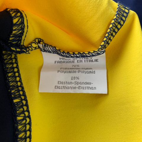 JOHN BARTLETT Size XL Blue & Yellow Color Block Polyamide T-shirt