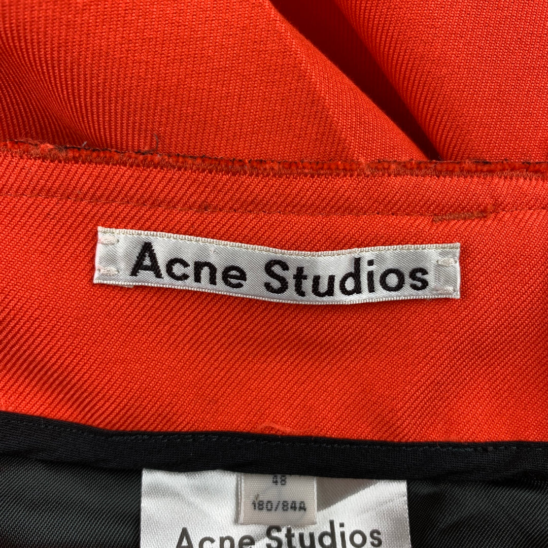 ACNE STUDIOS Size 32 Orange Twill Cotton / Polyester Raw edge Casual Pants