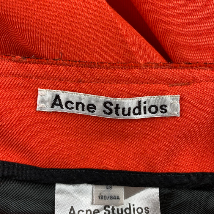 ACNE STUDIOS Size 32 Orange Twill Cotton / Polyester Raw edge Casual Pants