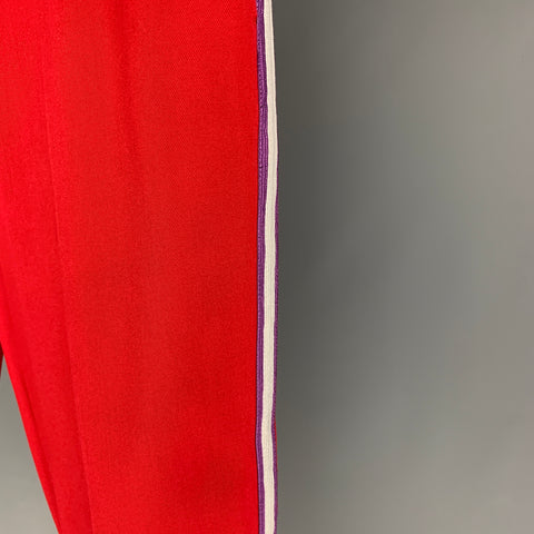 CALVIN KLEIN 205W39NYC Size 32 Red Wool Zip Fly Dress Pants
