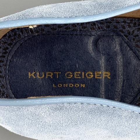 KURT GEIGER Size 10 Powder Blue Tassels Loafers