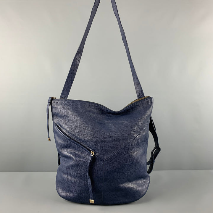 FURLA Navy Pebble Grain Leather Shoulder Bag Handbag