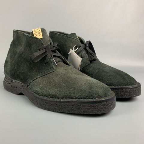 VISVIM Talla 9 Botas ISDT con cordones de cuero texturizado negro-FOLK