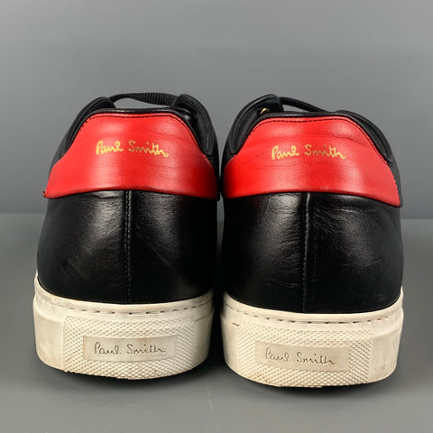 PAUL SMITH Taille 10 Baskets en cuir rouge noir